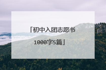 初中入团志愿书1000字5篇