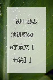 初中励志演讲稿600字范文【五篇】