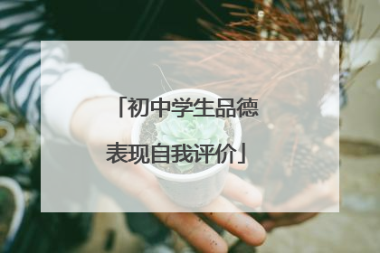 初中学生品德表现自我评价