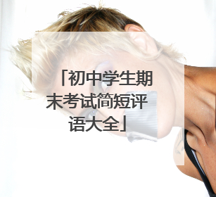 初中学生期末考试简短评语大全