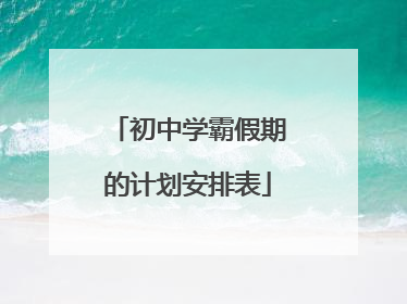初中学霸假期的计划安排表
