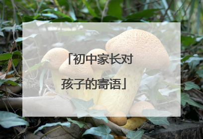 初中家长对孩子的寄语