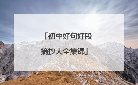 初中好句好段摘抄大全集锦