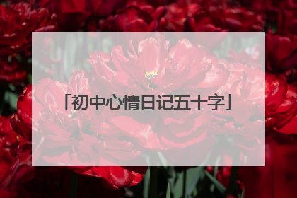 初中心情日记五十字