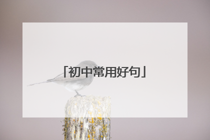 初中常用好句