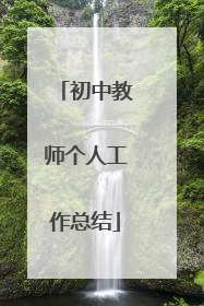 初中教师个人工作总结