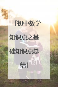 初中数学知识点之基础知识点总结