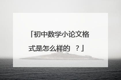 初中数学小论文格式是怎么样的 ？