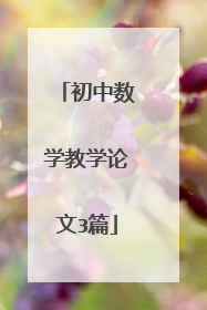 初中数学教学论文3篇