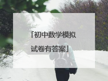 初中数学模拟试卷有答案
