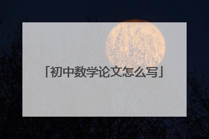 初中数学论文怎么写