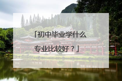 初中毕业学什么专业比较好?