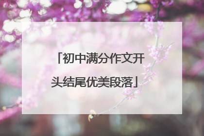 初中满分作文开头结尾优美段落