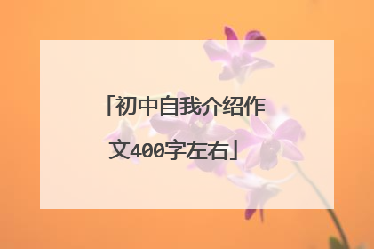 初中自我介绍作文400字左右