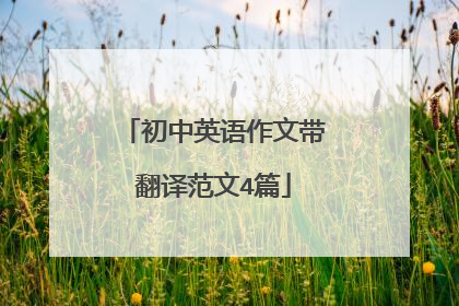 初中英语作文带翻译范文4篇