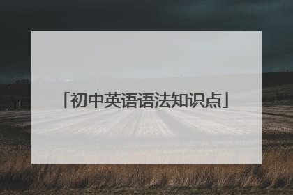 初中英语语法知识点