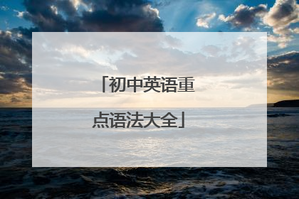 初中英语重点语法大全