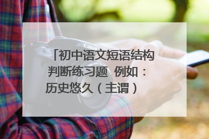 初中语文短语结构判断练习题 例如:历史悠久(主谓) 一定要有答案!!