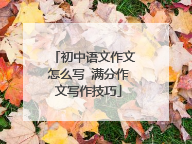 初中语文作文怎么写 满分作文写作技巧