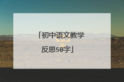 初中语文教学反思50字