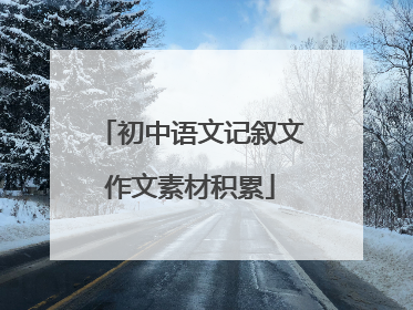 初中语文记叙文作文素材积累