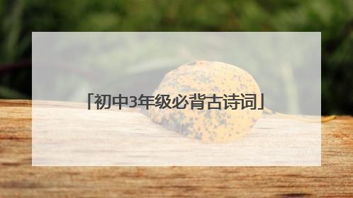 初中3年级必背古诗词