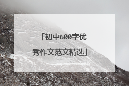 初中600字优秀作文范文精选