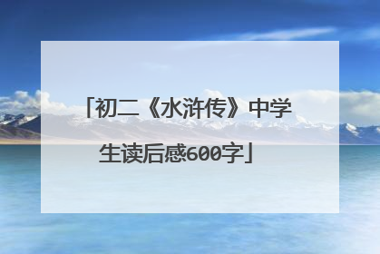 初二《水浒传》中学生读后感600字
