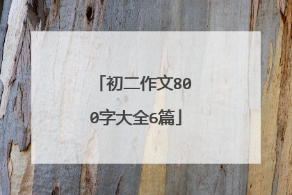 初二作文800字大全6篇
