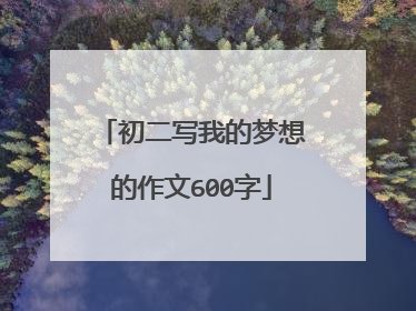 初二写我的梦想的作文600字