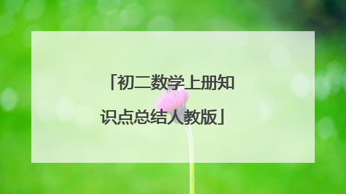 初二数学上册知识点总结人教版