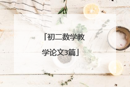 初二数学教学论文3篇