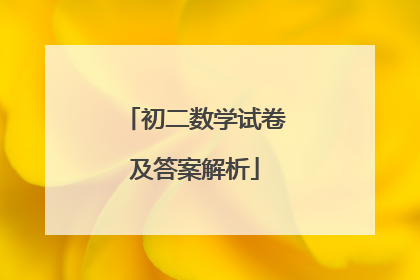 初二数学试卷及答案解析