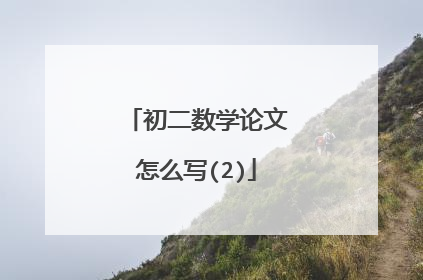 初二数学论文怎么写(2)