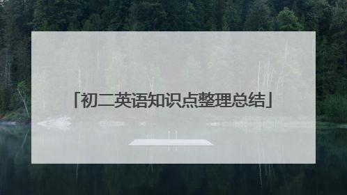 初二英语知识点整理总结