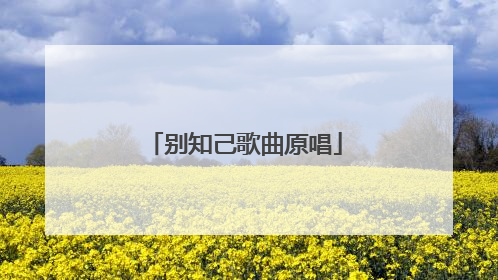 别知己歌曲原唱