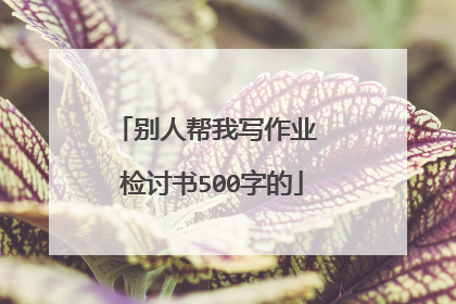 别人帮我写作业 检讨书500字的