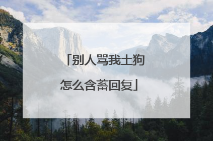 别人骂我土狗怎么含蓄回复