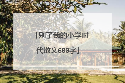 别了我的小学时代散文600字