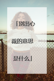 别出心裁的意思是什么