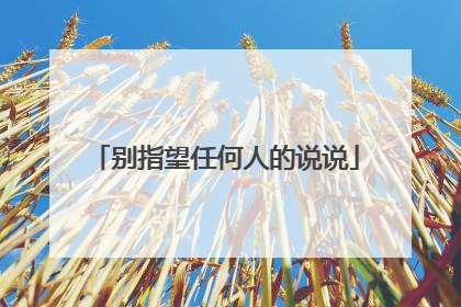 别指望任何人的说说