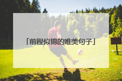 前程似锦的唯美句子