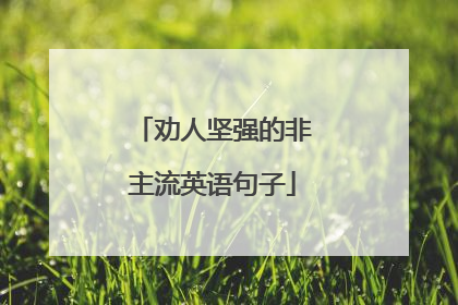 劝人坚强的非主流英语句子