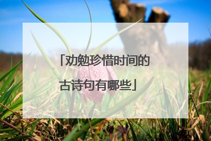 劝勉珍惜时间的古诗句有哪些