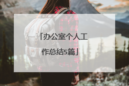 办公室个人工作总结5篇