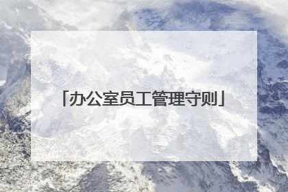 办公室员工管理守则