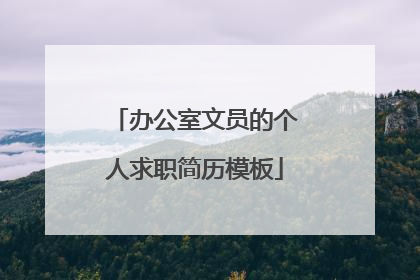 办公室文员的个人求职简历模板