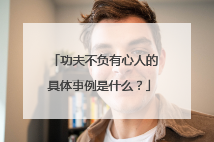 功夫不负有心人的具体事例是什么?