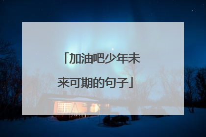 加油吧少年未来可期的句子