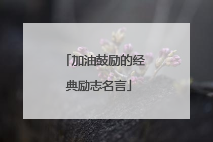 加油鼓励的经典励志名言